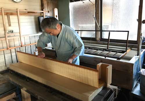 Making the udagami paper used for mounting
