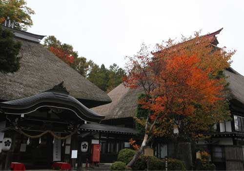 Thatched roofs in theTogakushi conservation area, Nagano City