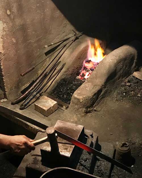 Pine charcoal is indispensable in the forging of Japanese swords